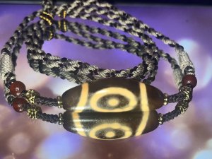 27 Curated Collection - Handmade single-eye horn Dzi bead（47*17mm）