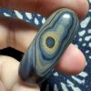 微信图片_20251109115527_195_49 Three-Eyed Dzi Bead with Azure Zoned Agate, Exhibiting Rich Oily Luster & Full-Formed Silhouette.