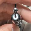 18b5abafcaa841518a065a1fe2e4da5d Black and white "eye within eye" Dzi bead, size 49*13mm
