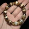 Premium Quality Ivory-Yellow Agate Medicine Buddha Beads Wrist Mala