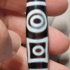 375bf15159417d95479f090b035659c2 Black and white "eye within eye" Dzi bead, size 49*13mm