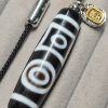 5977d893849eb74e9ade3603cd536803 Black and white "eye within eye" Dzi bead, size 49*13mm