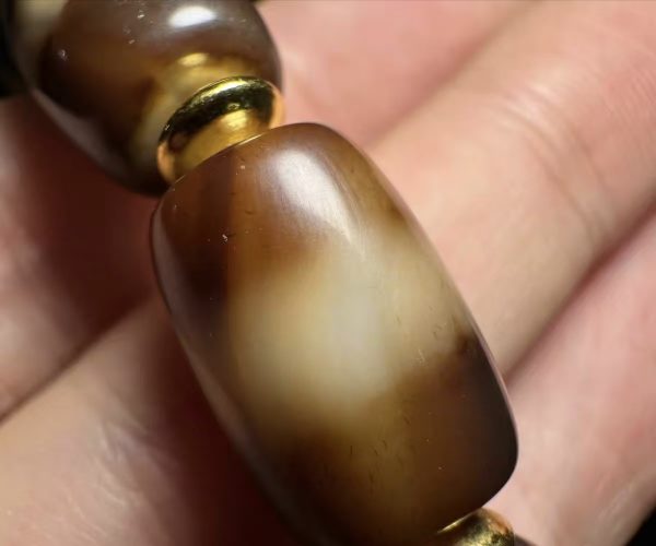 Premium Quality Ivory-Yellow Agate Medicine Buddha Beads Wrist Mala