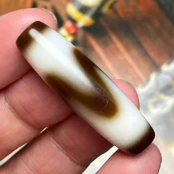 Tiger Tooth Dzi Bead. 38×11mm.