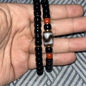 Tiger Tooth Double-Wrap Black Tourmaline Bracelet.11