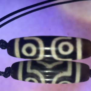 38 Trefoil Three eyes Dzi Bead(39*11mm)