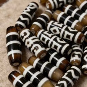 22.Blind Box Series-Black White Dzi Bead Series (approx. 38 * 13mm)