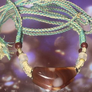 29 Curated Collection - Handmade horn  Striped Agate (42*19mm)