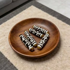 23.Blind Box Series-long Black White Dzi Bead Series (approx. 49 * 13mm)