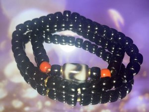 47 The Double-Layer Tiger Tooth and Black Tourmaline Beads Bracelet