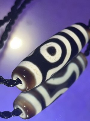 42 Two eyes Dzi Bead(38*11mm)