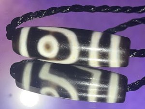 43 Two eyes Dzi Bead(38*11mm)