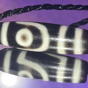 43 Two eyes Dzi Bead(38*11mm)